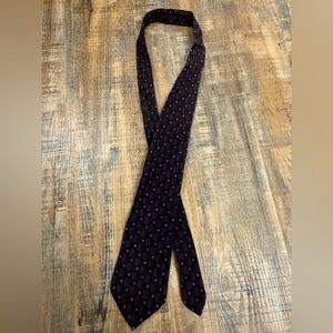 J Ferrar Silk Tie Burgundy Geometric Classic Mens Necktie
